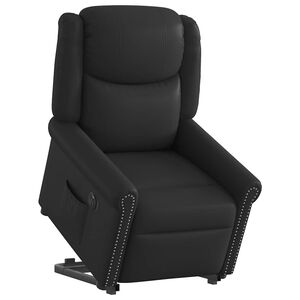 vidaXL Sillón reclinable eléctrico pie cuero sintético negro brillante