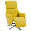 vidaXL Sill&oacute;n reclinable de masaje con reposapi&eacute;s tela amarillo claro