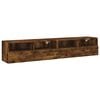 vidaXL Muebles de pared para TV 2 uds madera roble ahumado 80x30x30 cm
