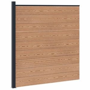 vidaXL Conjunto de valla 175 x 186 cm WPC y Aluminio Marr&oacute;n