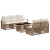vidaXL Conjunto de sof&aacute;s de jard&iacute;n 6 uds. Beige y blanco crema