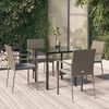 vidaXL Set comedor jardín 5 pzas y cojines ratán sintético negro gris