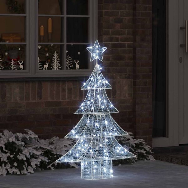 vidaXL Árbol de Navidad con 100 LED frío 120 cm Acrílico