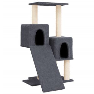 vidaXL Rascador para gatos con postes de sisal gris oscuro 82 cm