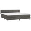 vidaXL Cama box spring con colch&oacute;n terciopelo gris oscuro 200x200 cm