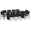 vidaXL Conjunto de Comedor de Jard&iacute;n 11 pcs Negro rat&aacute;n sint&eacute;tico