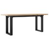 vidaXL Mesa de centro marco O madera maciza pino y acero 110x40x45,5cm
