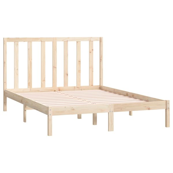 vidaXL Estructura de cama sin colch&oacute;n madera maciza de pino 135x190 cm