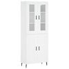 vidaXL Aparador alto madera contrachapada blanco 69,5x34x180 cm