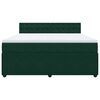 vidaXL Cama box spring con colch&oacute;n terciopelo verde oscuro 180x200 cm
