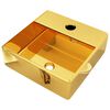 vidaXL Lavabo con orificio para grifo 38x30x11,5 cm cerámica dorado