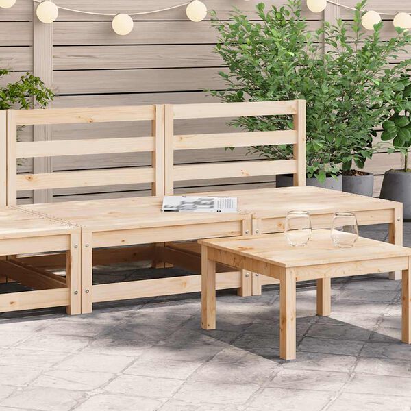vidaXL Sof&aacute;s de jard&iacute;n sin reposabrazos 2 uds madera pino 70x70x67 cm