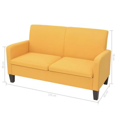 vidaXL Conjunto de sofás 2 piezas tela amarillo
