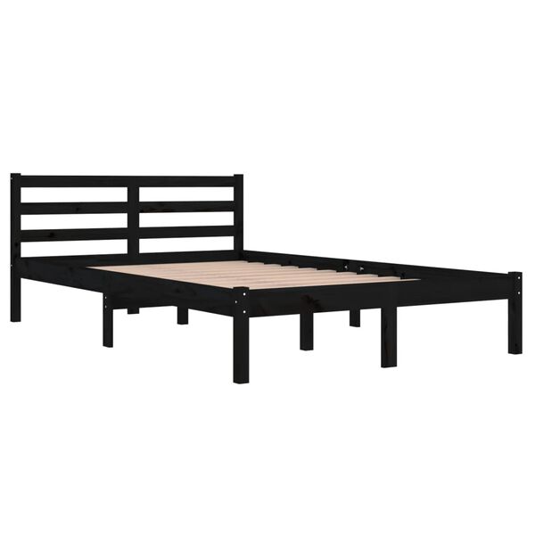 vidaXL Estructura de cama sin colchón madera pino negro 120x200 cm