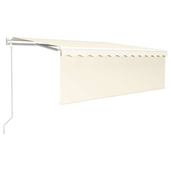 vidaXL Toldo autom&aacute;tico retr&aacute;ctil con persiana color crema 4x3 m
