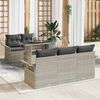 vidaXL Conjunto de sof&aacute; de jard&iacute;n 6 pcs Gris Claro rat&aacute;n sint&eacute;tico