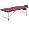 vidaXL Camilla de masaje plegable 3 zonas aluminio negro y rojo
