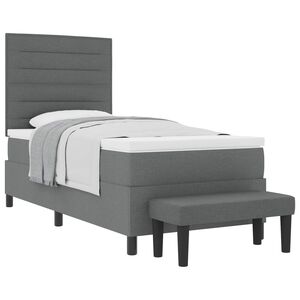 vidaXL Cama tipo Box Spring con coj&iacute;n Gris oscuro 80 x 200 cm tela