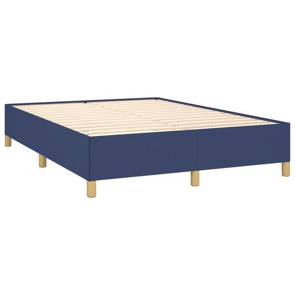 vidaXL Cama sin colch&oacute;n tela azul 140x200 cm
