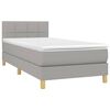 vidaXL Cama box spring colch&oacute;n y luces LED tela gris claro 90x200 cm