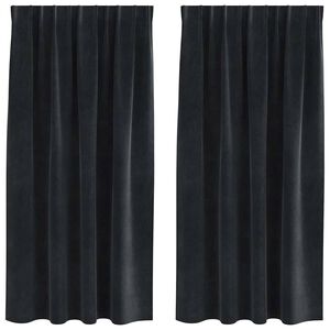 vidaXL Cortinas opacas 2 pcs Negro 140 x 175 cm Terciopelo