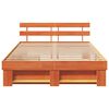vidaXL Estructura de cama con cabecera Marr&oacute;n cera 140 x 200 cm