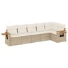 vidaXL Juego de sof&aacute;s jard&iacute;n con cojines 6 pzas rat&aacute;n sint&eacute;tico beige