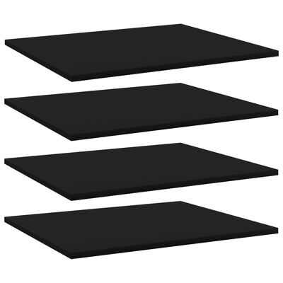 vidaXL Estantes para estantería 4 uds contrachapada negro 60x50x1,5 cm