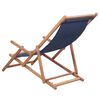 vidaXL Silla de playa plegable de tela y estructura de madera azul