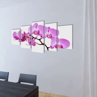 Set decorativo de lienzos para la pared modelo orquídea, 100 x 50 cm