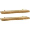 vidaXL Estantes de pared 2 unidades madera maciza de teca 60x15x4 cm