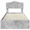 vidaXL Cama con almacenamiento con cabecera Gris Concreto 90 x 200 cm