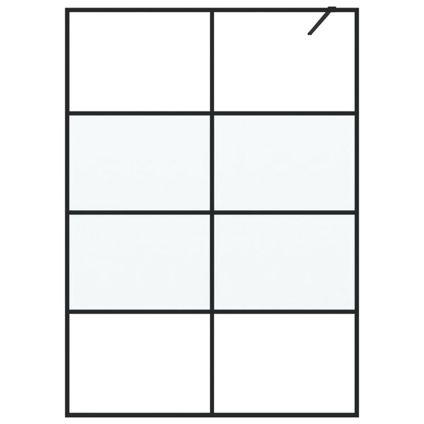 vidaXL Mampara de ducha vidrio ESG semiesmerilado negro 140x195 cm