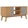 vidaXL Mueble de TV OLDEN madera maciza pino gris y marr&oacute;n 114x43x57cm