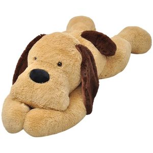 vidaXL Perro de peluche marrón 80 cm