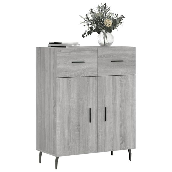 vidaXL Aparador de madera de ingenier&iacute;a gris Sonoma 69,5x34x90 cm