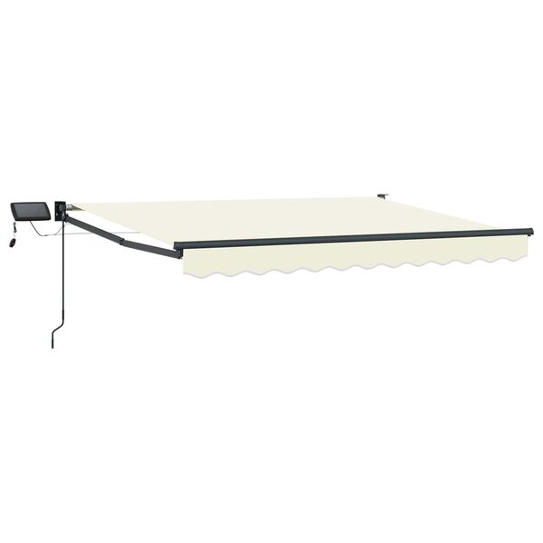 vidaXL Toldo manual retr&aacute;ctil con LEDs Crema 2,5 x 2 m