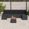 vidaXL Conjunto de sof&aacute;s de jard&iacute;n 8 pcs Negro rat&aacute;n sint&eacute;tico