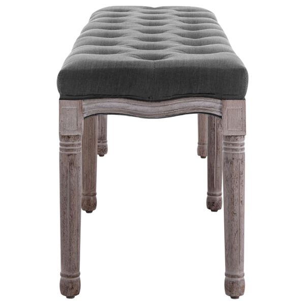 vidaXL Banco lino y madera maciza gris oscuro 150x40x48 cm