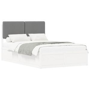 vidaXL Estructura de Cama con Cabecera Tapizada Gris Claro