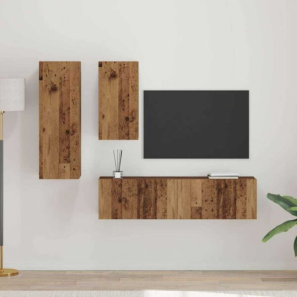 vidaXL Conjunto de mueble de TV 4 pcs Madera envejecida