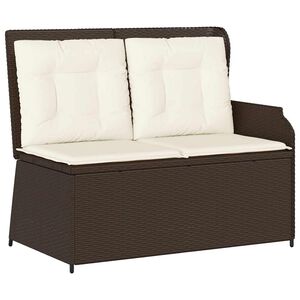 vidaXL Sill&oacute;n reclinable de jard&iacute;n con cojines rat&aacute;n sint&eacute;tico marr&oacute;n