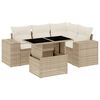 vidaXL Juego de sof&aacute;s jard&iacute;n con cojines 5 pzas rat&aacute;n sint&eacute;tico beige