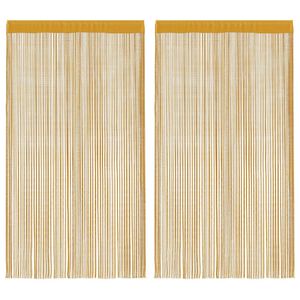 vidaXL Cortinas de hilos 2 uds doradas 100x250 cm