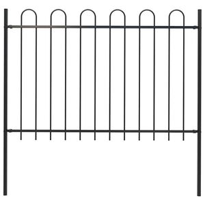 vidaXL Valla de jard&iacute;n BOXTEL con aro superior de acero, 181x120 cm, negro