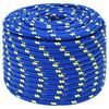 vidaXL Cuerda de barco polipropileno azul 14 mm 25 m