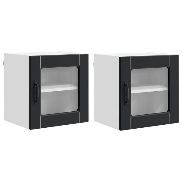 vidaXL Mueble de Cocina con estante 2 pcs Negro 40 x 31 x 40 cm