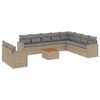 vidaXL Juego de sof&aacute;s jard&iacute;n con cojines beige mezcla 11 pzas rat&aacute;n PE
