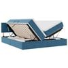 vidaXL Cama con almacenamiento con cabecera 2 uds. Azul Oscuro