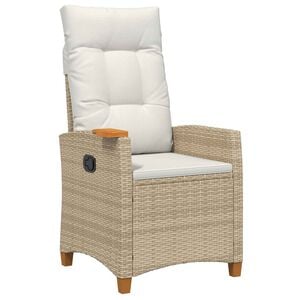 vidaXL Silla reclinable con bandeja para t&eacute; rat&aacute;n sint&eacute;tico